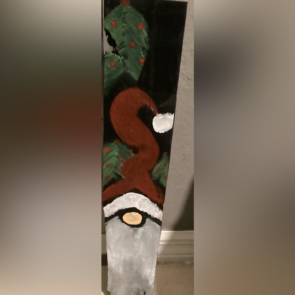 Hand painted Christmas Gnome wall decor